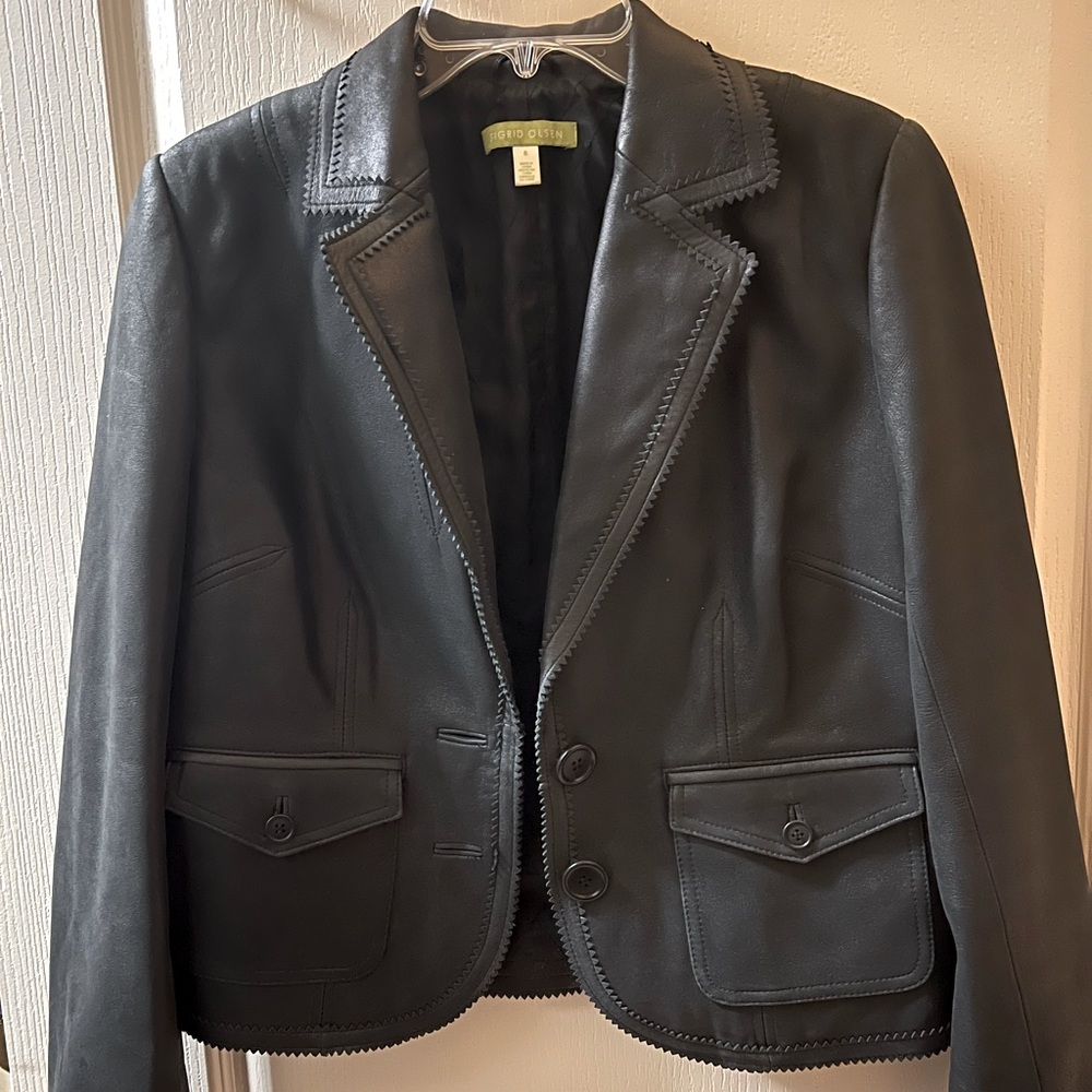 Sigrid Olsen leather jacket size 8